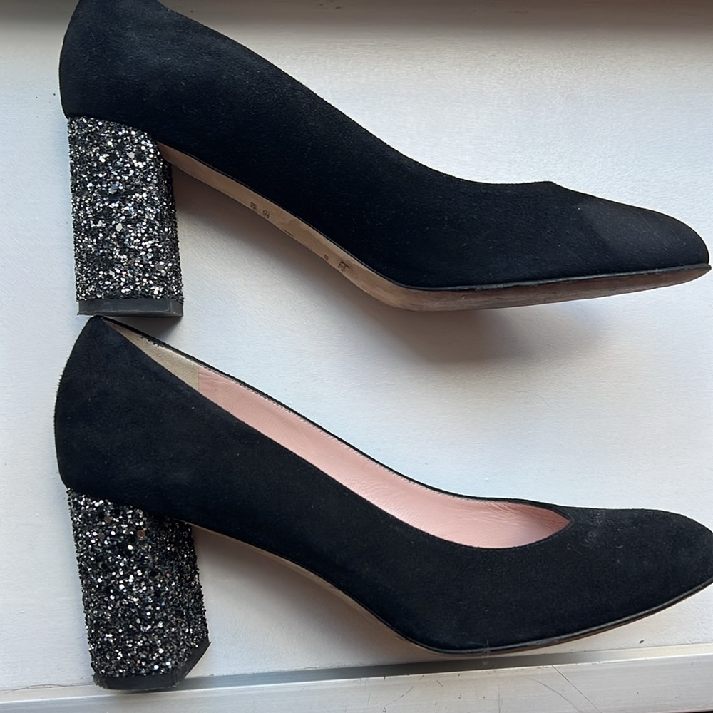 Kate Spade Charlize black suede heels